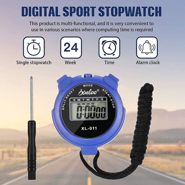 Stopur Timer Sports Dommer Digitalt Ur Bærbart Vandtæt Stopur Interval Træningstimer Abc Blå Udendørs Digital Timer Med Lanyard