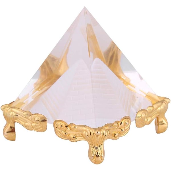Figuuripyramidit Gyptienne En Cristal, Modle Avec -tuki Dor Feng Shui Cadeau