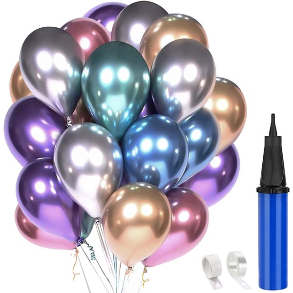 50 stk ballon fødselsdagspynt, 10 tommer latex ballon M