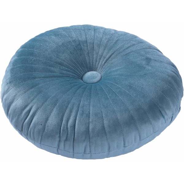 Rund kudde för soffa, sammetskant, liten prydnadskudde, enfärgad, vardagsrum, säng, golv, 13,7 tum, sjöblå Pillow Lake Blue 35cm*8cm