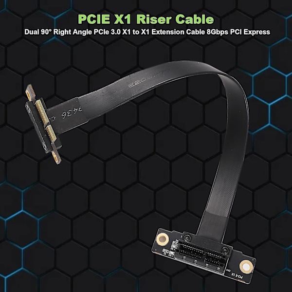 PCIe X1 Nouseutinkaapeli Kaksois-oikeakulmainen PCIe 3.0 X1 - X1 Jatkokaapeli 8gbps Pci 1x Nouseutinkortti 20cm