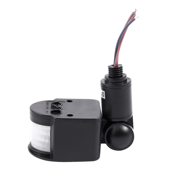 Utomhus 12v Dc Automatisk infraröd Pir-rörelsesensorströmbrytare Kompatibel LED-ljus, svart