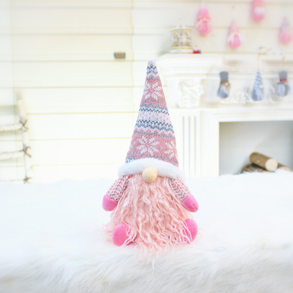 Pääsiäistipun koriste, käsintehty pehmo, kasvoton nukke, ruotsalainen tonttu tai haltija 32014 pink doll