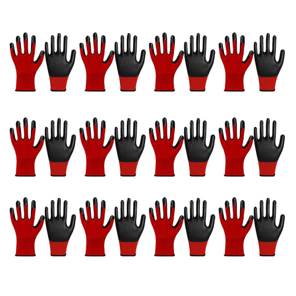 12 Pairs Work Gloves Working Glove Rubber Waterproof Non-slide Painter