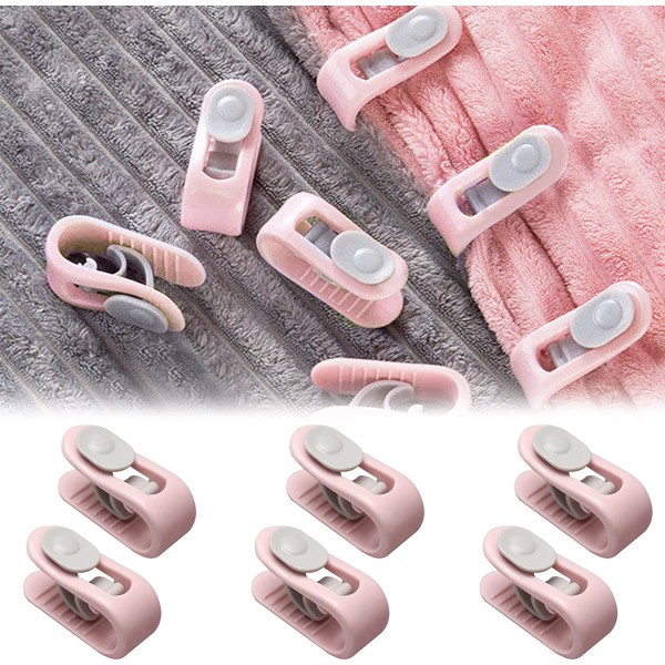 Dynetæppe Clips, Skridsikre Dynetæppe Clips, Dynetæppe Clips, Dynetæppe Clips, Hold Dynetæppe Hjørner på Plads, 6 Pakke, Pink pink