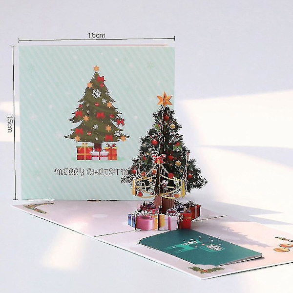 Julekort med juletrær som popper opp, 3D-popup-kort for vinter, jul, høytid, julegave, alle anledninger