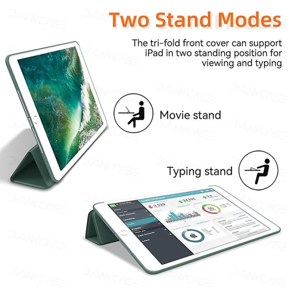 For Ipad 6. generasjon/ Ipad 5. generasjon 9,7 tommer Ipad Air 1 2 Etui For Ipad Pro9.7 2016 2017 2018 Ipad Air 5 Air 4 2022 10. 10,9 iPad 9.7 2018 2017 Orange