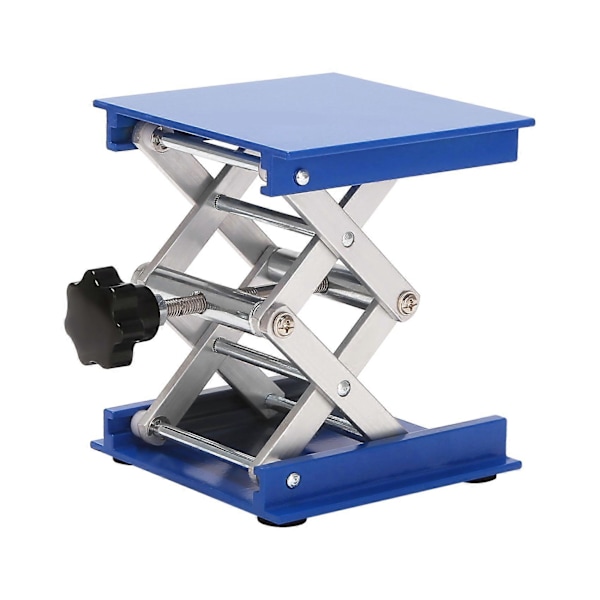 4 tommer Aluminiumlegering Laboratorie Jack Saks Lift Platform / Foldbart Løftebord Pad Højde Kontrol Ideel til Arbejde, fysisk, kemisk, biologisk