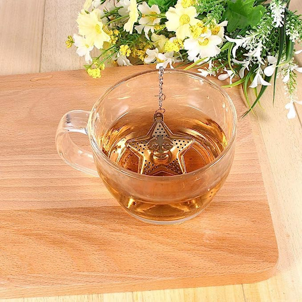 Te-infuser, rustfrit te-æg i rustfrit stål, si til løs te, sød rustfrit stål S