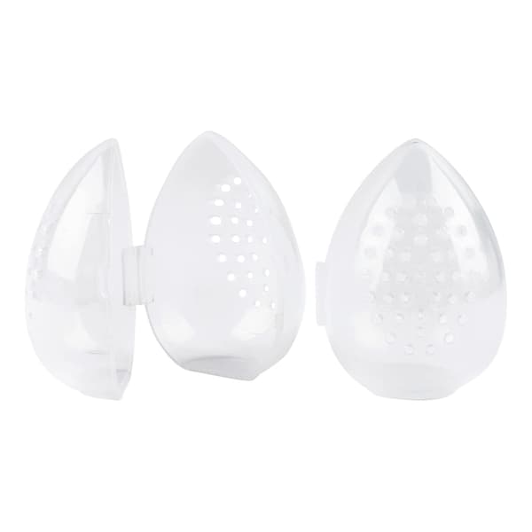 4-pack Andningsbart Makeup-svampfodral Skyddande Plast Skönhetssvampbehållare