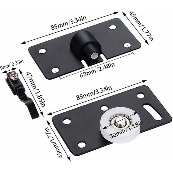2-pack 30mm nylon glidhjulssatser möbelbeslag glidande kugghjulshållare högpresterande garderob