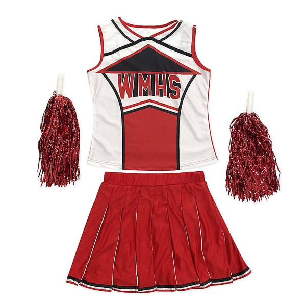 Cheerleader Costume Cheerleader Athletic Sport Uniform Fancy Dress Uniform Red M