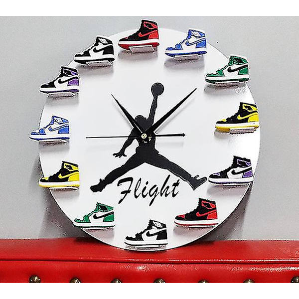 Aleko Aj Klokke Basketball Rekvisita 3d Tredimensjonal Skoform Aj1-12 Generasjon Veggklokke Liten Aviator Sko Jordan Klokke