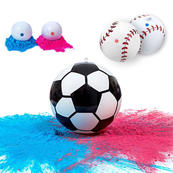 Køn afslørende fodbold med blå pink pulver Baby dreng pige brusebad køn afsløre fodbold