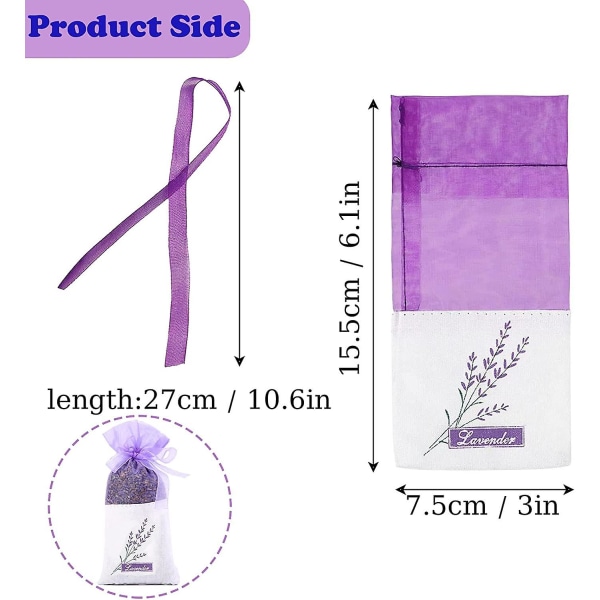 24 st lavendelsäckar lila, lavendelpåsar tomma, förvaringspåse för små föremål, doftpåsar lavendelpåsar, doftpåsar lavendelpåsar för lavende