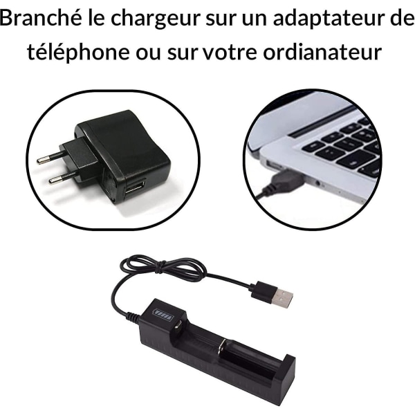 USB-batterilader for oppladbart litium Li-ion-batteri LED-ladevisning automatisk avstengning