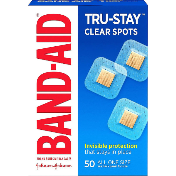 Brand Adhesive Bandage Family Variety Pack, läpinäkyvät ja kirkkaat siteet, erilaisia ​​kokoja, 280 ct clear spots 50 Count (Pack of 1)