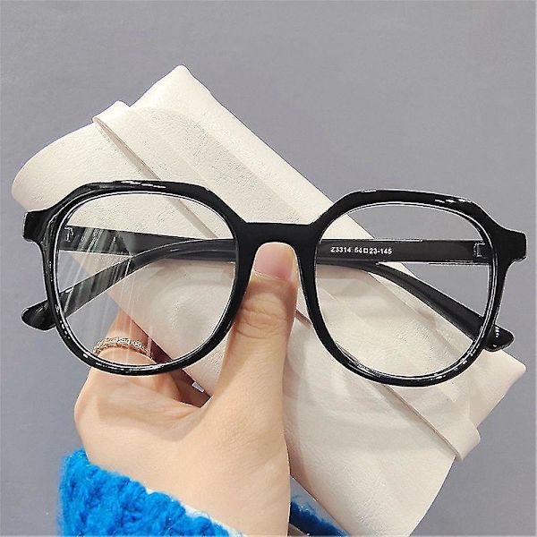 Fashionabla glasögon Bärbara optiska bågar Anti-blått ljus Glasögon Överdimensionerade Herr