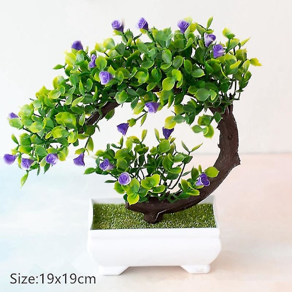 Keinotekoiset kukat + maljakko Tekokasvit Bonsai Pieni puu Ruukutettu koriste Deko Koti sisustus Hää Puutarha Syksy sisustus Maalaistalo Style 4- purple