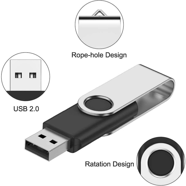 Bulk USB Flash Drive 1GB 20 Pack,  USB2.0 Pendrive Jump Drive Memory Stick Swivel Bulk Thumb Drives USB Storage (20PCS 1GB, Multicolors)