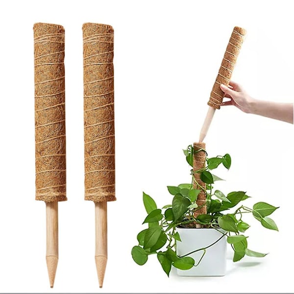 2 stk. 11,8'' mosstokke plantestokstøtte til klatreplanter Coco Coir Totem-pinde til potteplanter til at vokse opad