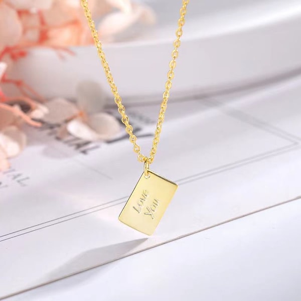 2 kpl kirjekuoripari kaulakorua, rakkauskirjeen lukittu kaulakoru naisille, V white+gold