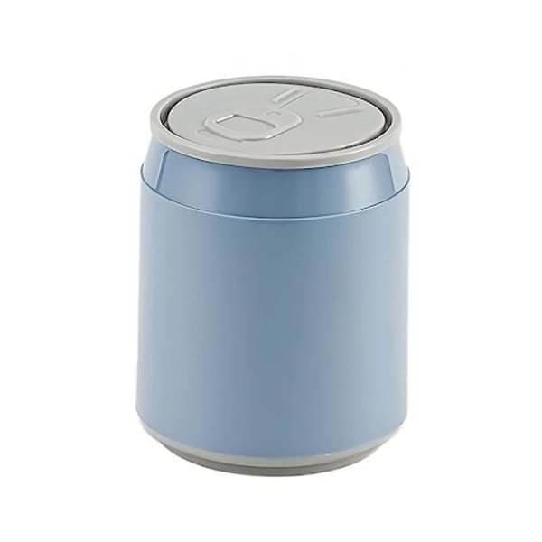 Mini-sopbordspapperskorg, papperskorg med trycklock, 1,8 L / 0,47 Gal avfall blue