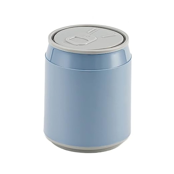 Mini soptunna för bänkskiva, avfallsdunk med lock av presstyp, 1,8 l / 0,47 gal spill blue