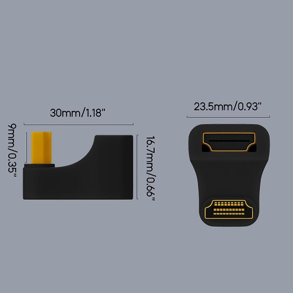 HDMI-kompatibel adapter 180-graders U-sving-stik til forbedret visningsoplevelse