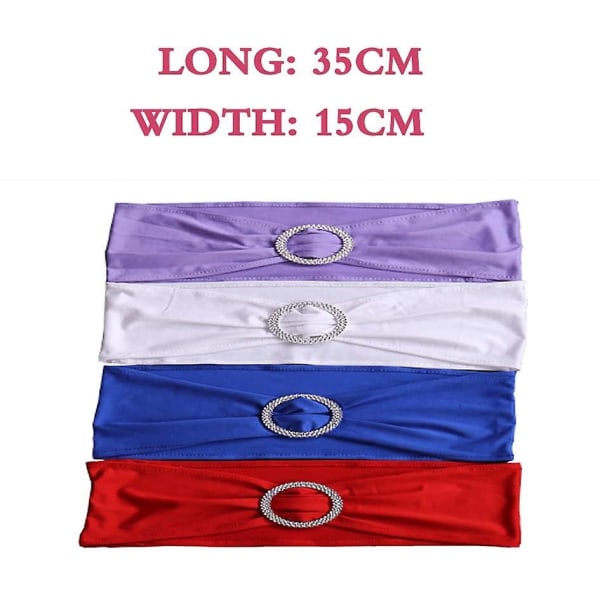 10 stk elastiske stolsløyfer med spenne, for bryllup, Lycra, polyester og spandex stolsløyfe, hvit