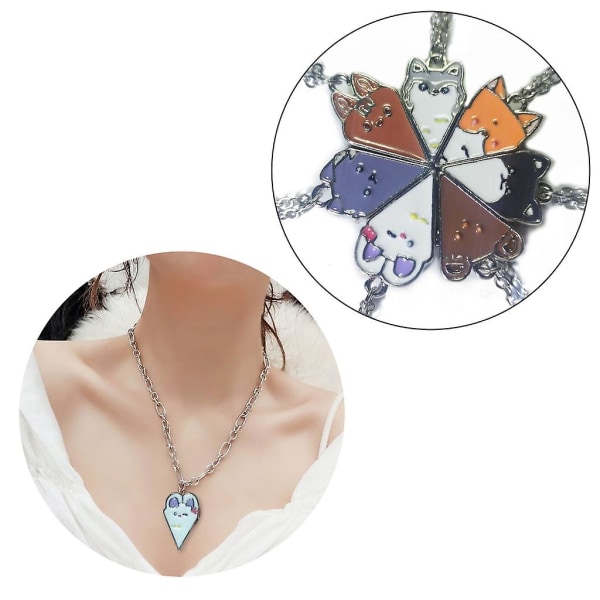 Setti 7 parasta ystävää kaulakorut Cartoon Pizza Pendant Kaulakorut Magneettinen Choker