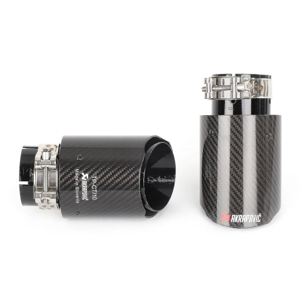 Bimirth 4\" Akrapovic Gloss Carbon Fibre Eksosrørspisser X2 Universal Endestuss