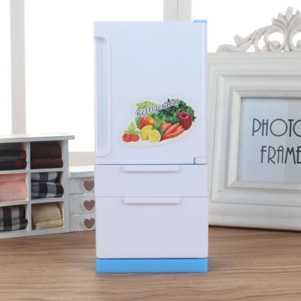 Søte dukkehusmøbler Plast Mini Simulering Kjøleskap