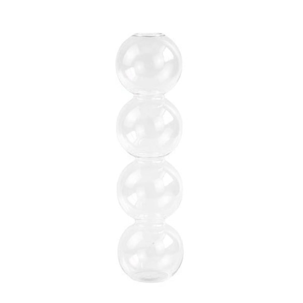 Vase i flere størrelser Vase glasflasker gennemsigtige tre bolde i vind ornament White 22.5cm