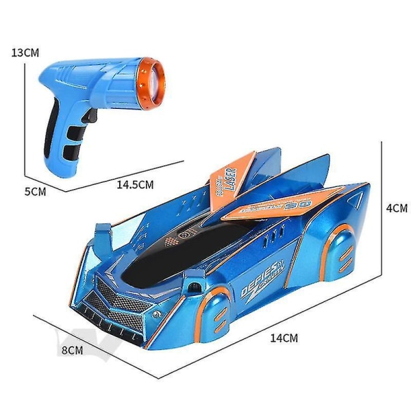Fjernkontroll Race Veggklatrebil Radiostyrt laserpistol stuntleketøy blue