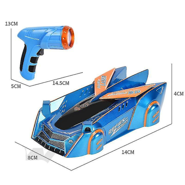 Kauko-ohjattava seinäkiipeilyauto, radio-ohjattu laserase, temppulelu blue
