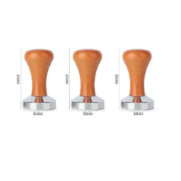 2024 Kompaktor, Mørkt Trehammer Solid Rustfritt Stål Flat Bunn Espresso Fyllstoff, Espresso Tamper (49mm)