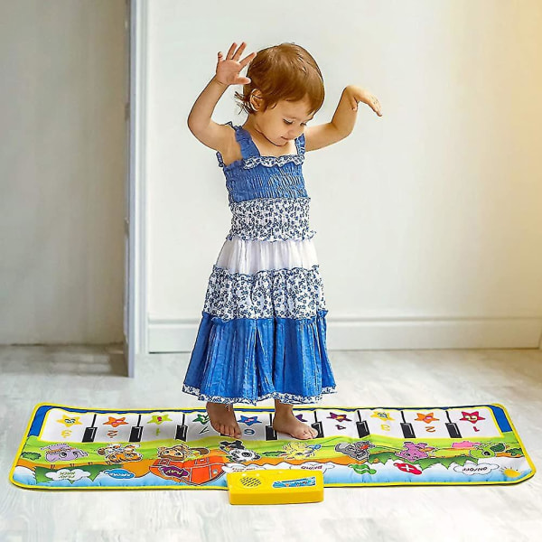 Piano Mat. Taitettava musiikkimatto [100cm x 36cm. 14 Keys] Baby Dance Music Piano Mat