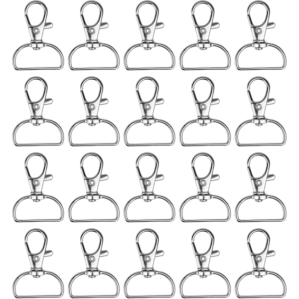 Turnbuckle 20-osainen Metal Snap D Ring metalliseos avaimenperä La