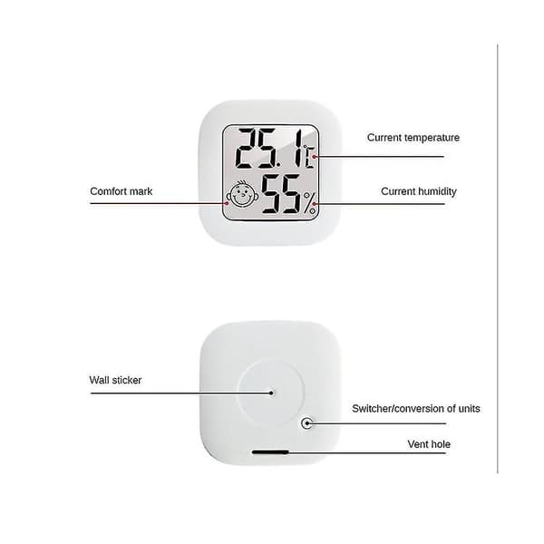 6 stk. Mini Digital Termometer Hygrometer Indendørs Luftfugtighedsmåler LCD Display Temperatur Sensor