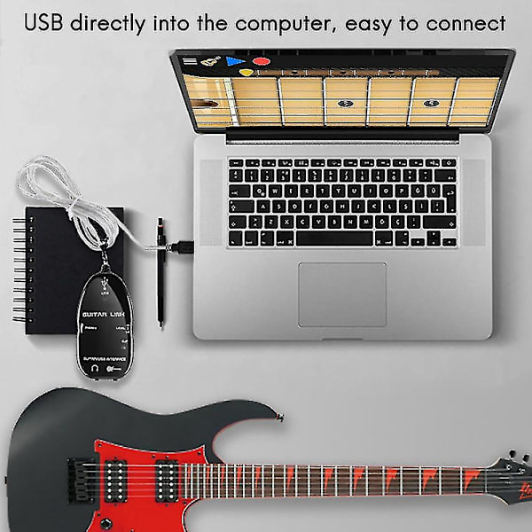 Usb-gitarrkabel, gitarr till Usb-gränssnittskabel, länk ljud Co