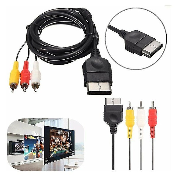 USB til 3RCA-kabel, USB 2.0 hun-type A til 3 RCA han, komposit AV-lydvideokabeladapter til TV/Mac/PC, 1,8 m