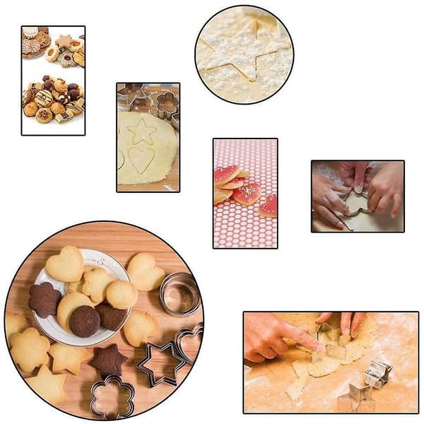 24 stk. Mini Kageudstikker Sæt, Rustfrit Stål, til DIY Bage Fondant