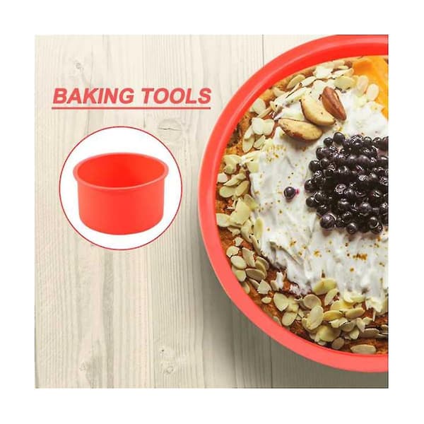 12 stk. Mini kageforme 4 tommer runde bageforme Non-stick silikone bageform bageudstyr genanvendelig, blå