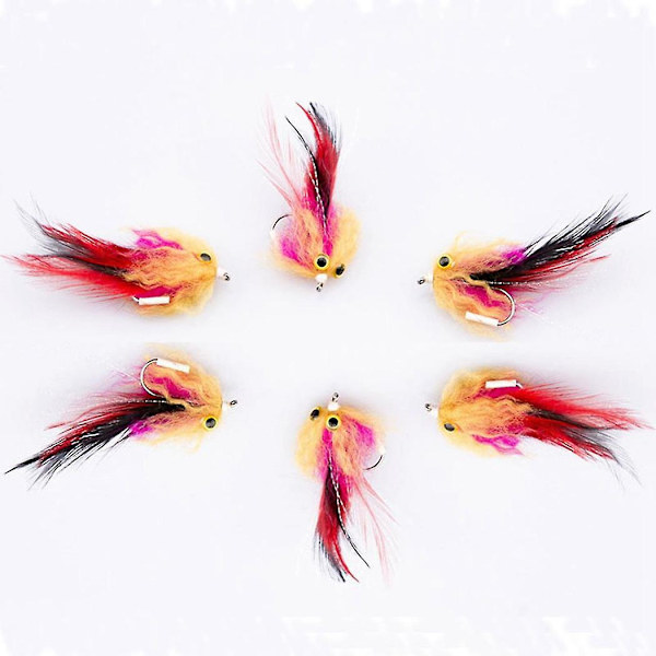 2 st Nya Öring Steelhead Lax Gädda Streamer Fluga för Flugfisket Flugor Storlek 4 Krok