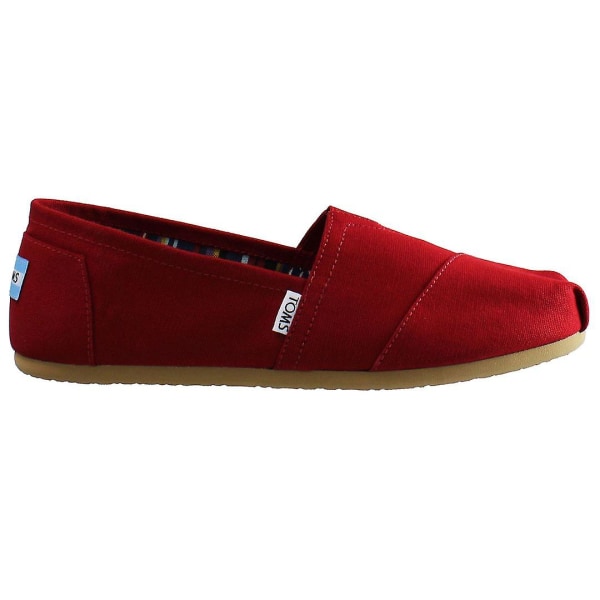 Toms Alpargatas Slip-On Punainen Canvas Naisten Plimsollit 10000874 UK 4 EU 36.5 US 6