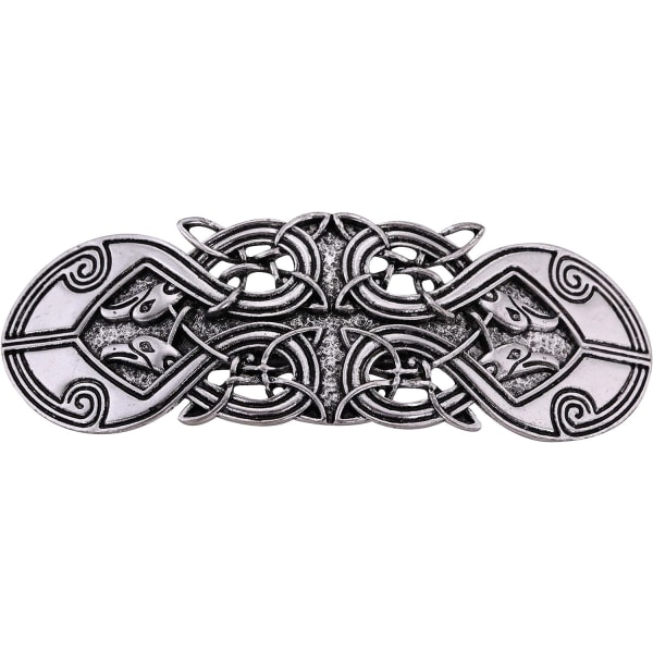 Metal Celtic hårspenne retro Odins ravn hårnål håndlagde våren klype hår smykker bryllup brud hår tilbehør kvinner（Sølv） 1