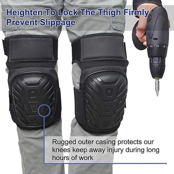 2X Gel Kneepads Flisleggere Kneepads Knebeskydd Gulv Hagearbeid Uendelig Justerbare Kneepads