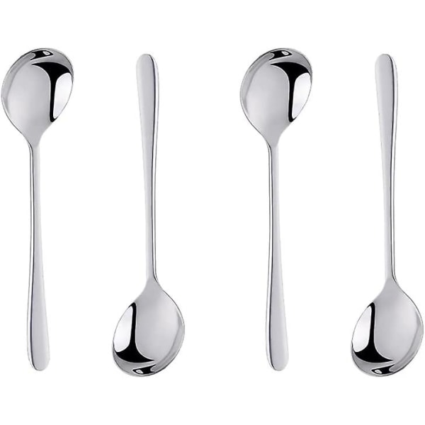 8-piece Coffee Spoon Set, Silver Stainless Steel Teaspoon, Mocha Spoon, Dessert Spoon, 12cm