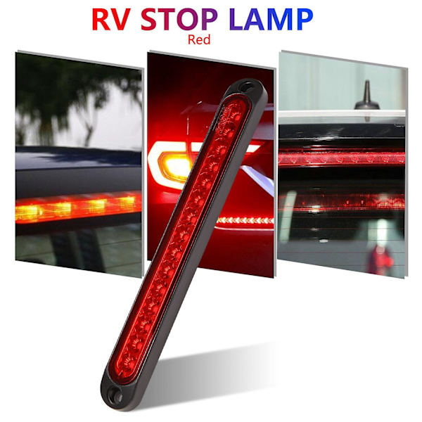 10 tommers forseglet lastebil- og campingvognlyslist 15 LED tredje bremselysstripe rød